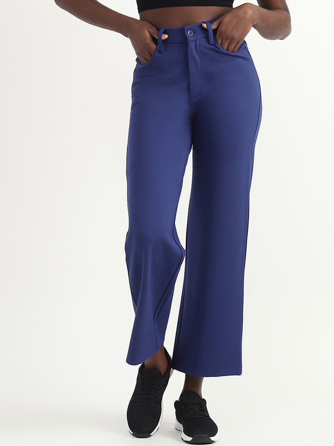 

United Colors of Benetton Women Women High-Rise Parallel Trousers, Blue