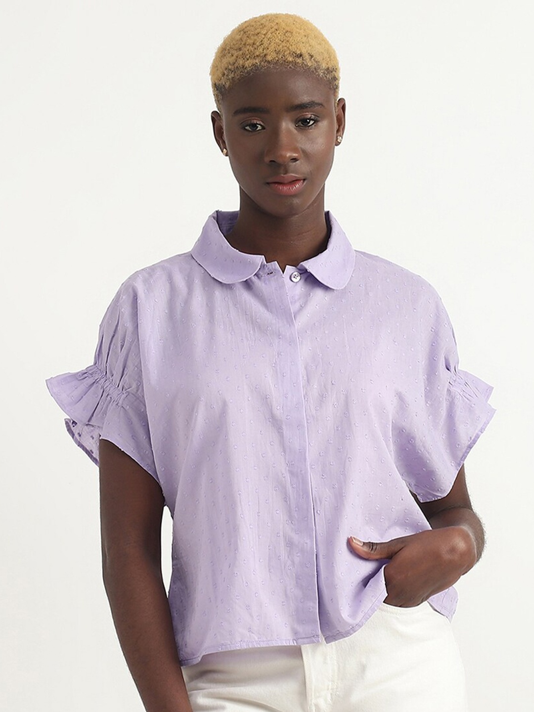 

United Colors of Benetton Cotton Casual Shirt, Purple