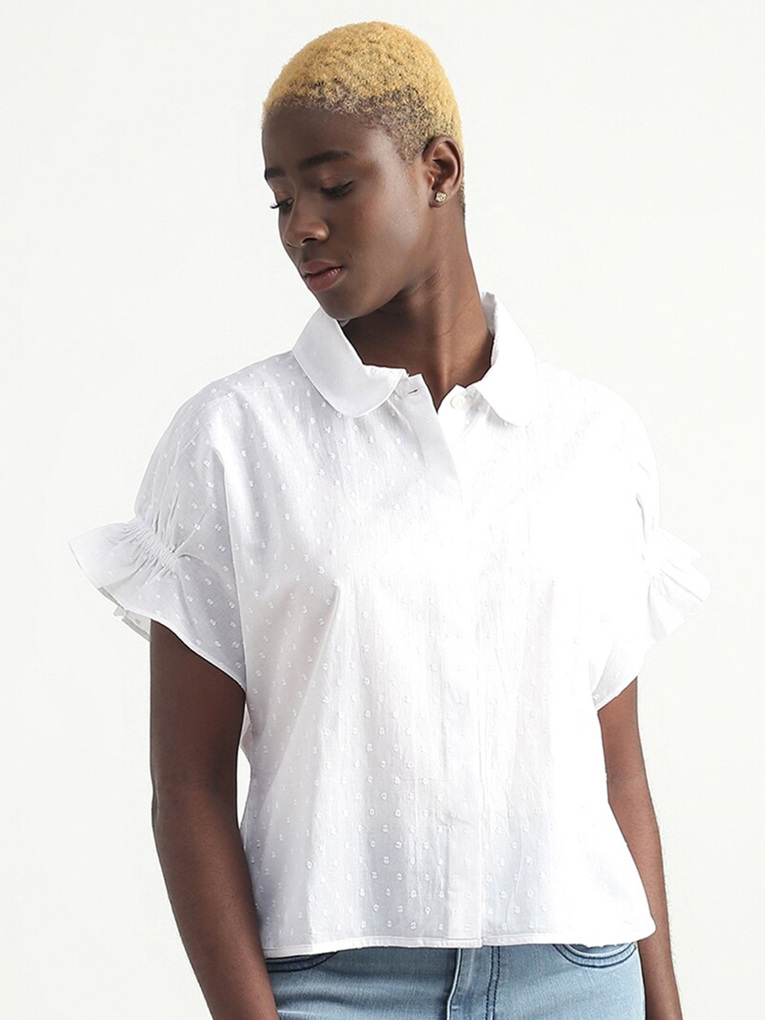 United Colors of Benetton Cotton Casual Shirt, White