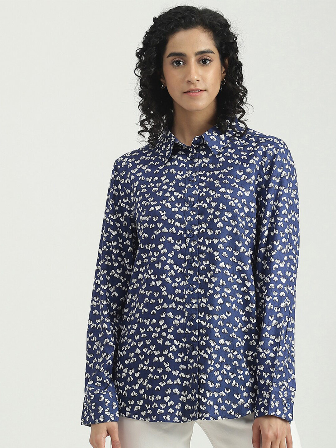 

United Colors of Benetton Floral Printed Casual Shirt, Blue