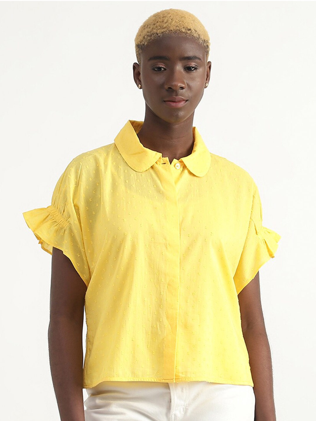 

United Colors of Benetton Cotton Casual Shirt, Yellow