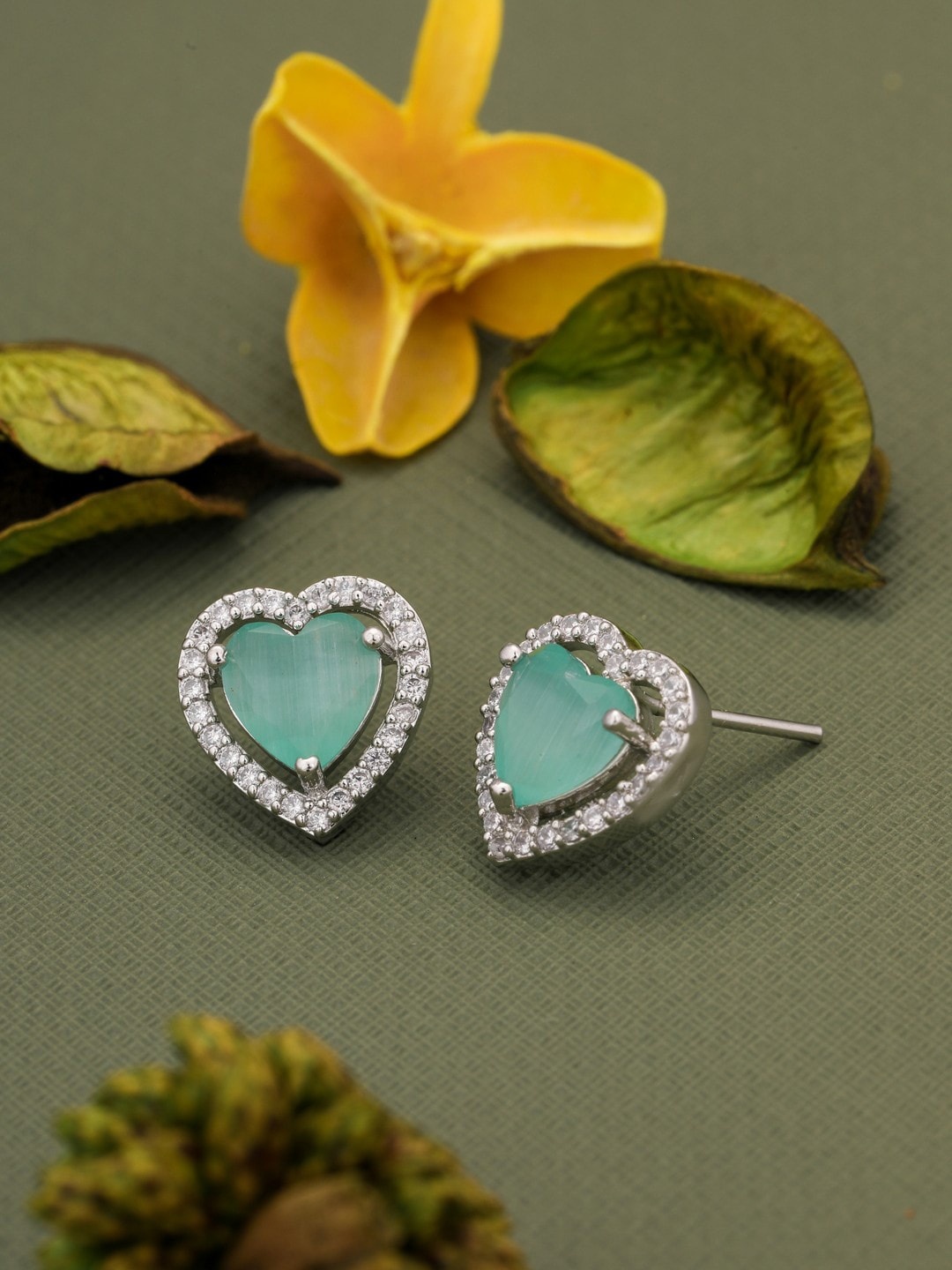 

Vita Bella Silver-Plated Contemporary Studs Earrings, Sea green