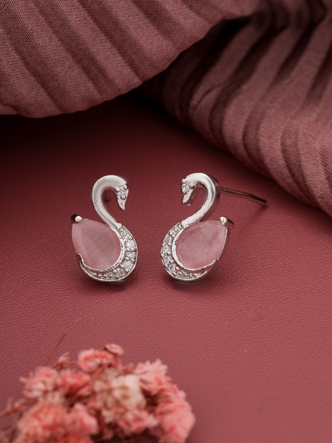 

Vita Bella Silver-Plated Contemporary Studs Earrings, Pink