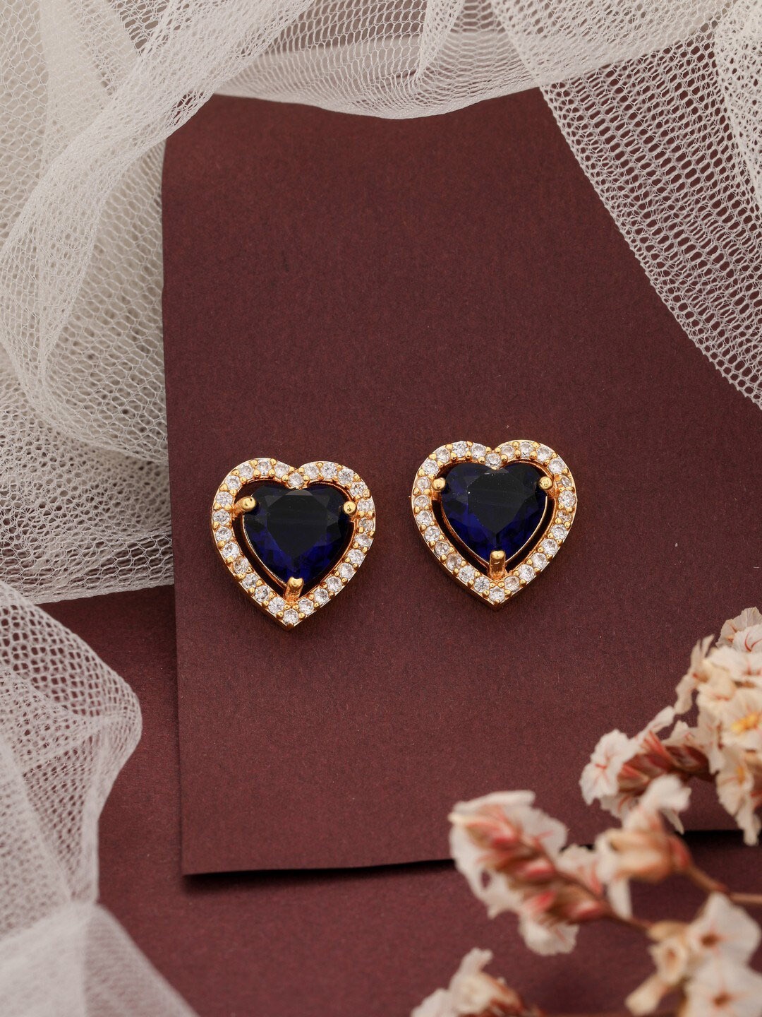 

Vita Bella Silver-Plated Contemporary Studs Earrings, Navy blue