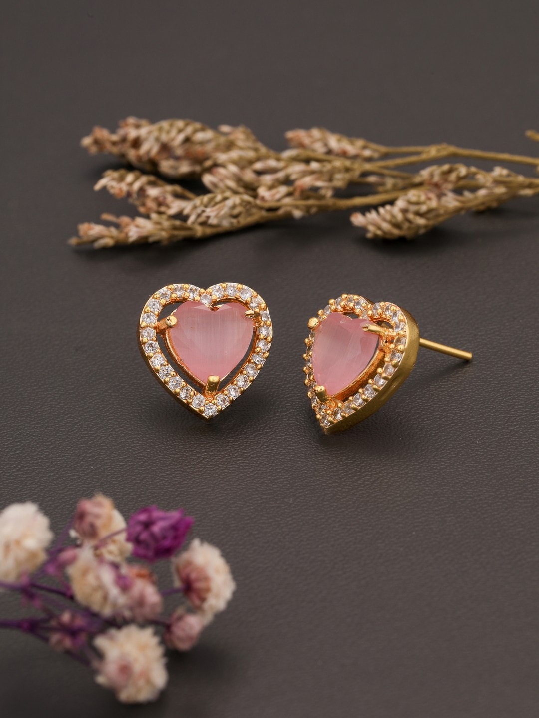 

Vita Bella Silver -Plated Contemporary Studs Earrings, Pink