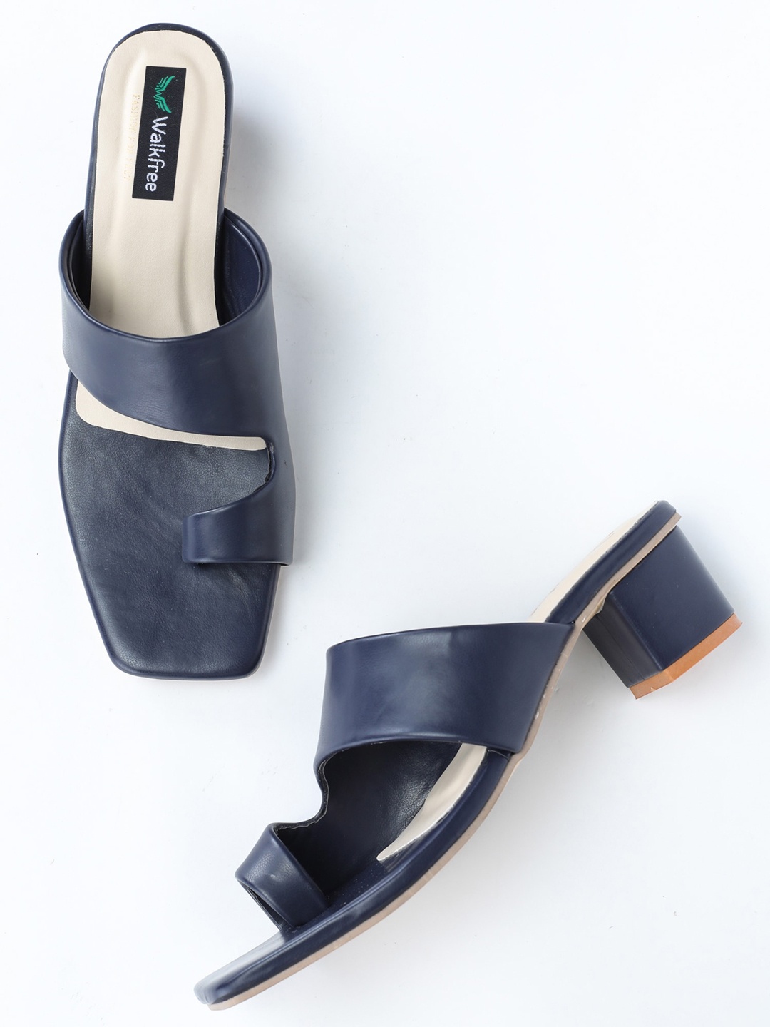 

Walkfree One Toe Block Heels, Navy blue