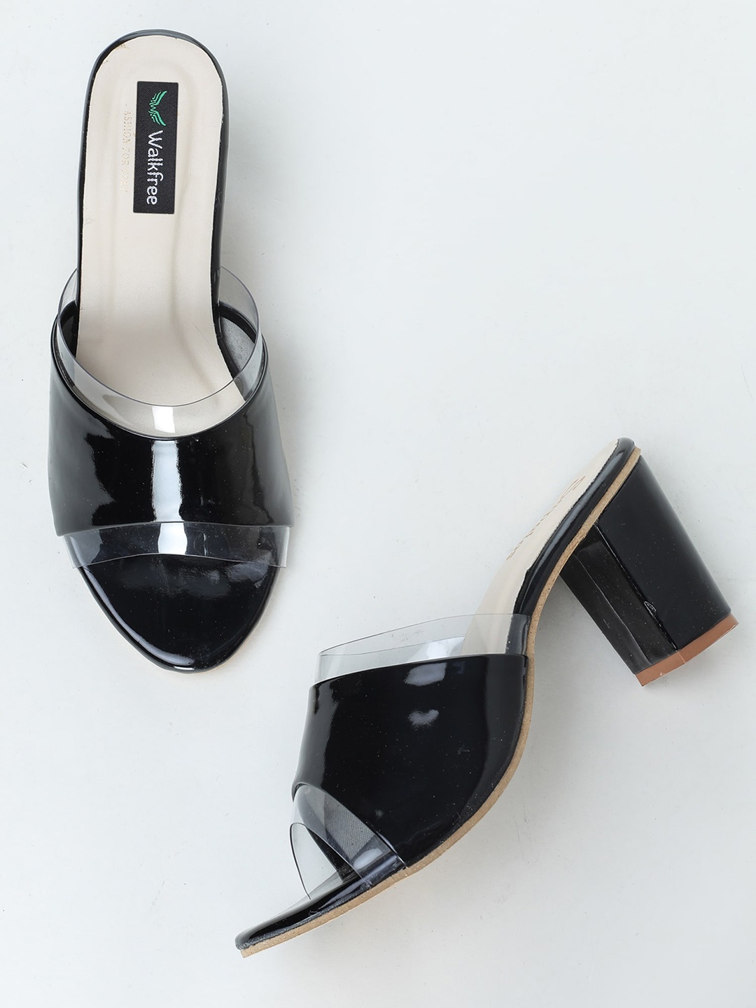 

Walkfree Peep Toe Block Heels, Black