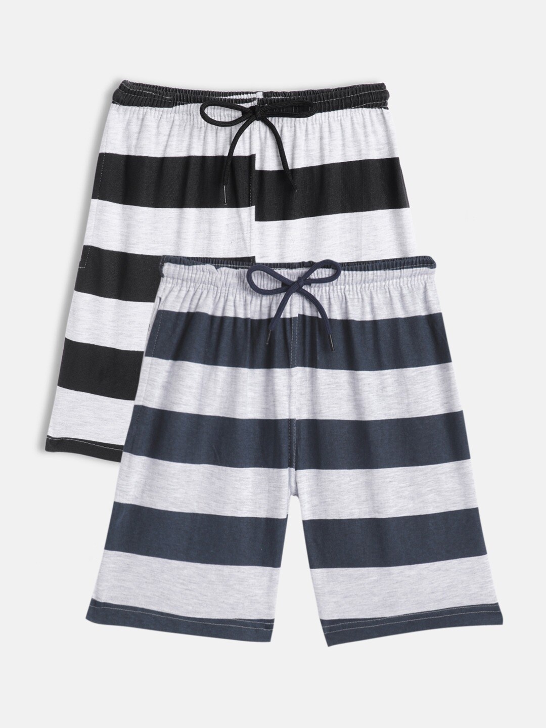 

SEYBIL Girls Pack Of 2 Striped Lounge Shorts, Grey