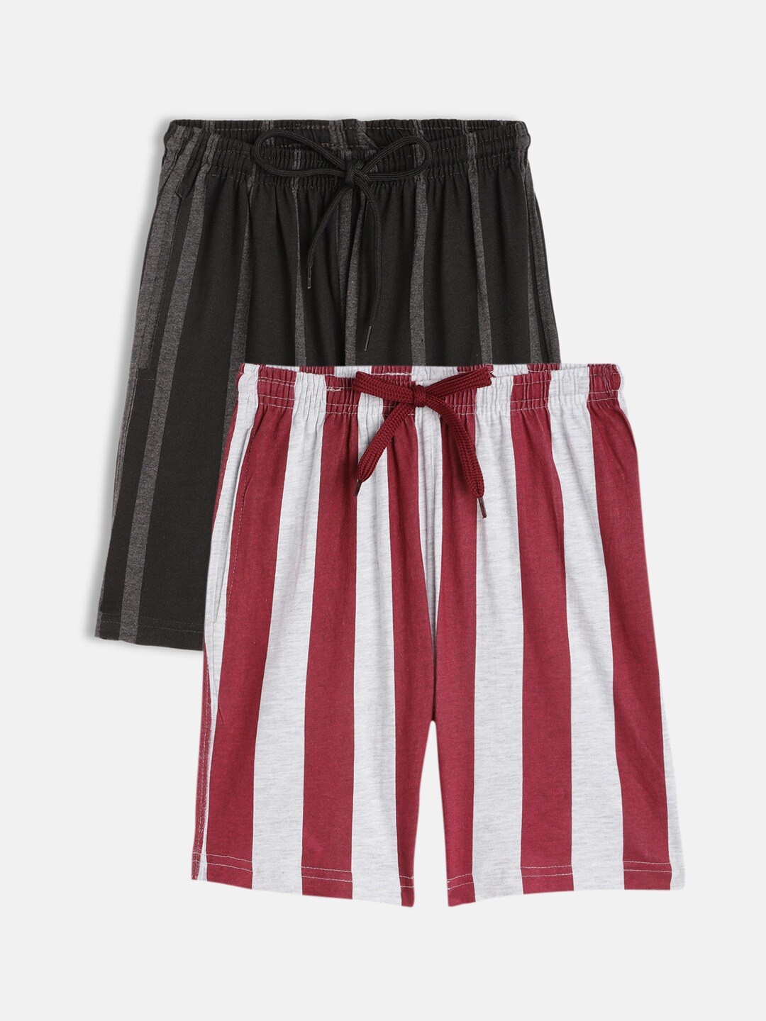 

SEYBIL Girls Pack Of 2 Striped Lounge Shorts, Black