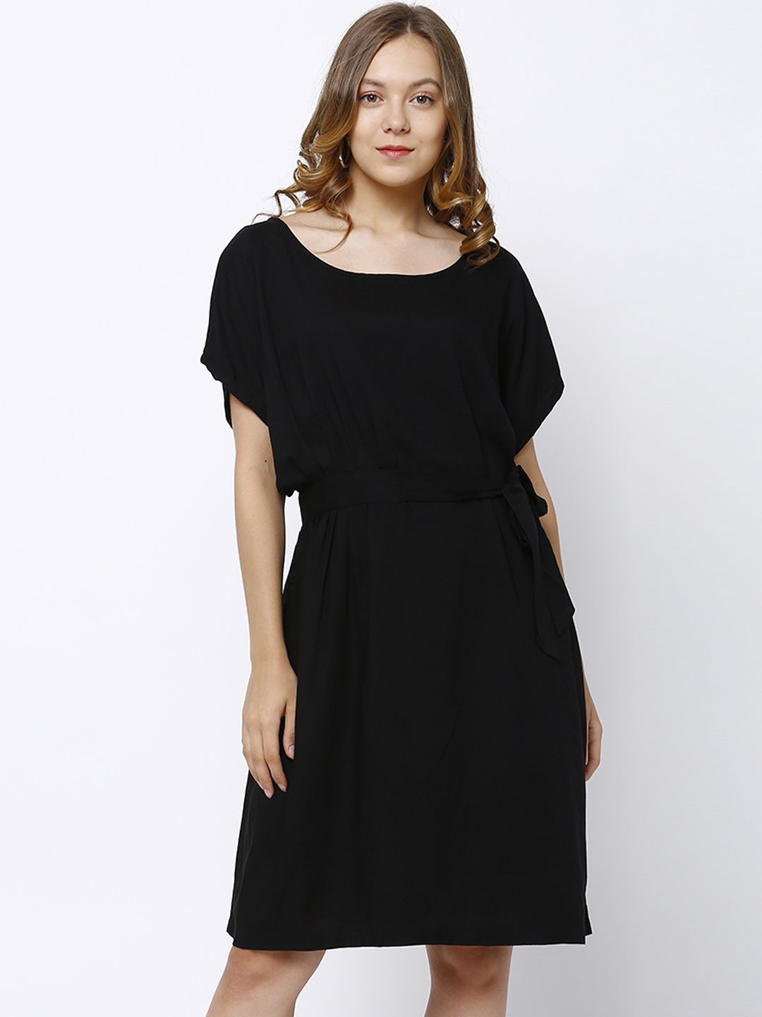 

Tokyo Talkies Women Black Solid A-Line Dress