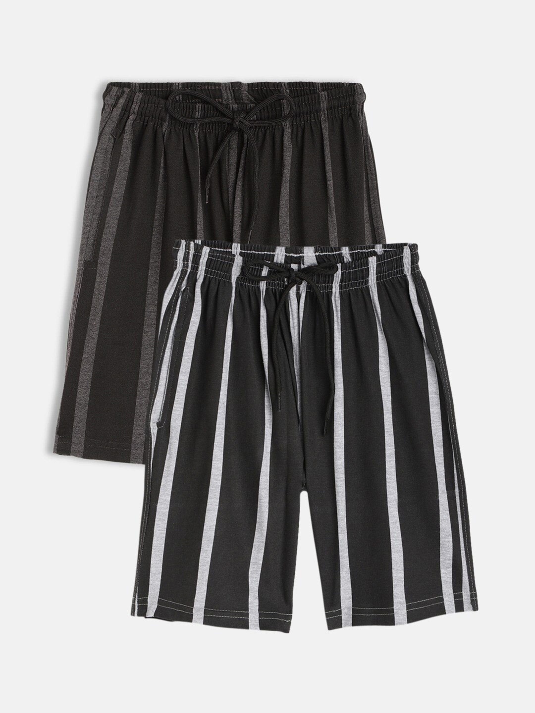 

SEYBIL Girls Pack Of 2 Striped Lounge Shorts, Grey