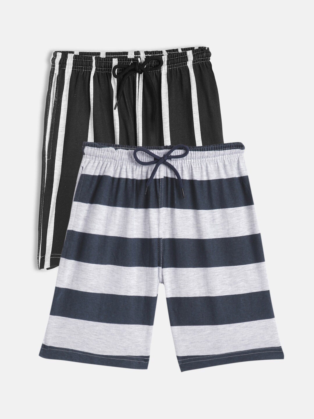 

SEYBIL Girls Pack Of 2 Striped Lounge Shorts, Black