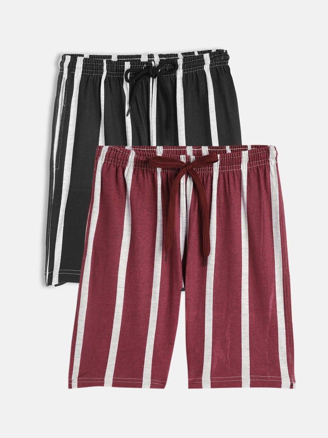 

SEYBIL Girls Pack Of 2 Striped Lounge Shorts, Magenta