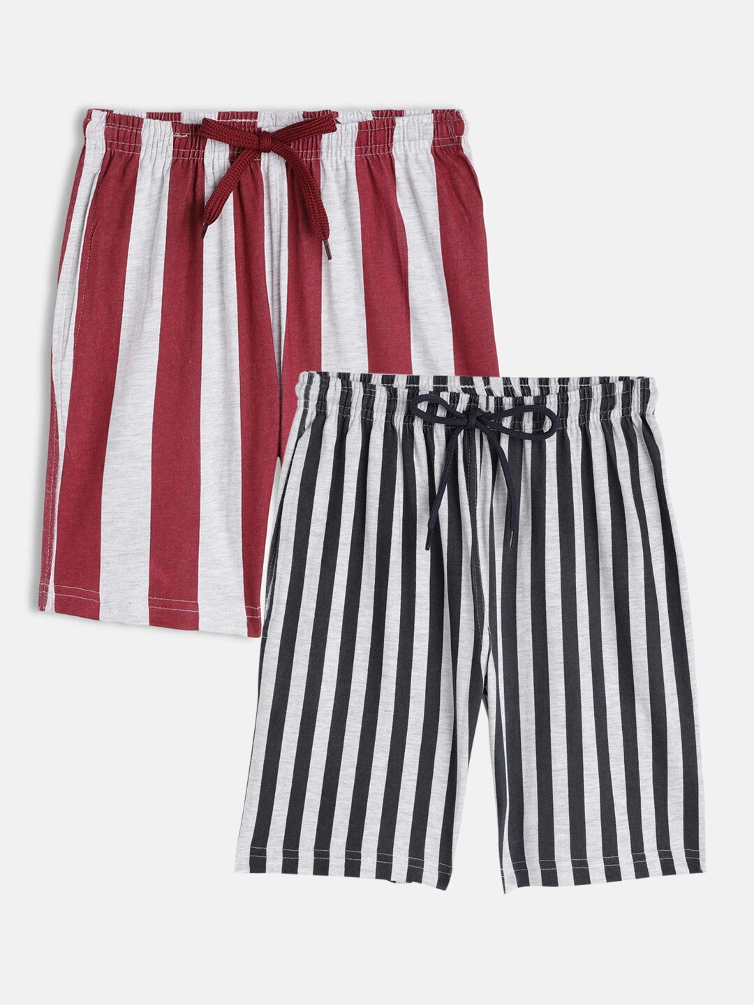 

SEYBIL Girls Pack Of 2 Striped Lounge Shorts, Magenta