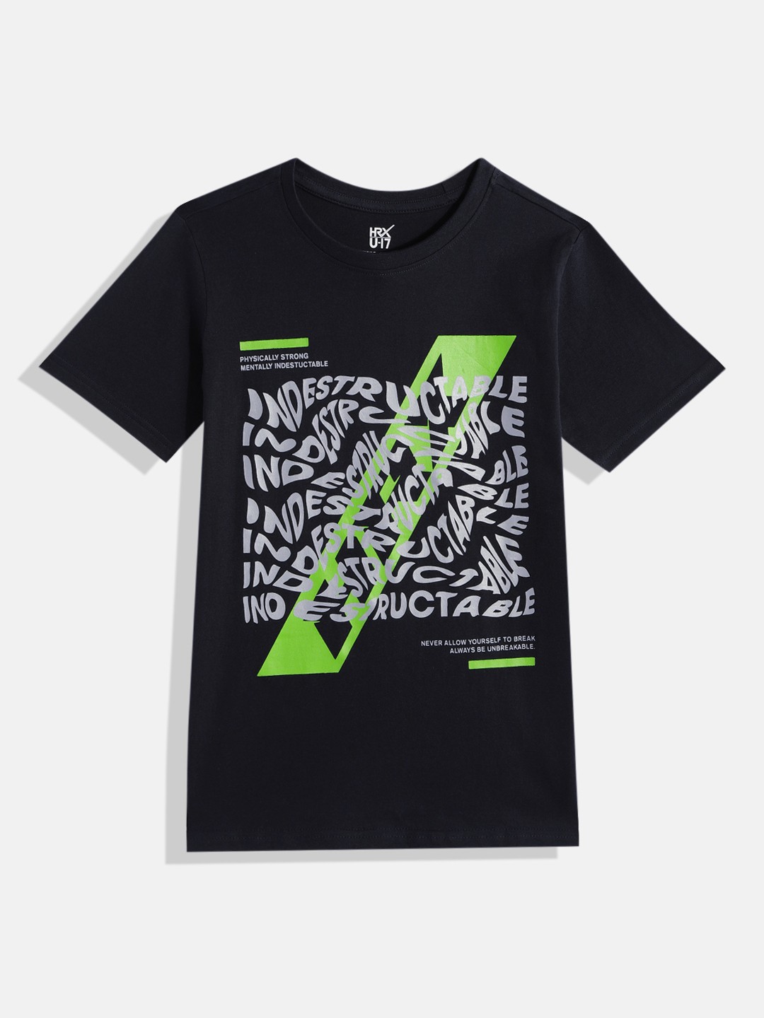

HRX by Hrithik Roshan Boys Graphic Printed T-shirt, Navy blue