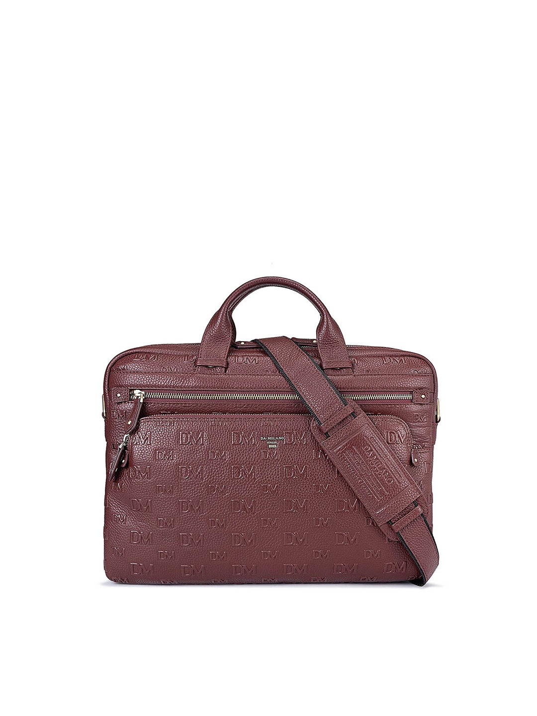 

Da Milano Textured Leather Laptop Sleeve, Maroon