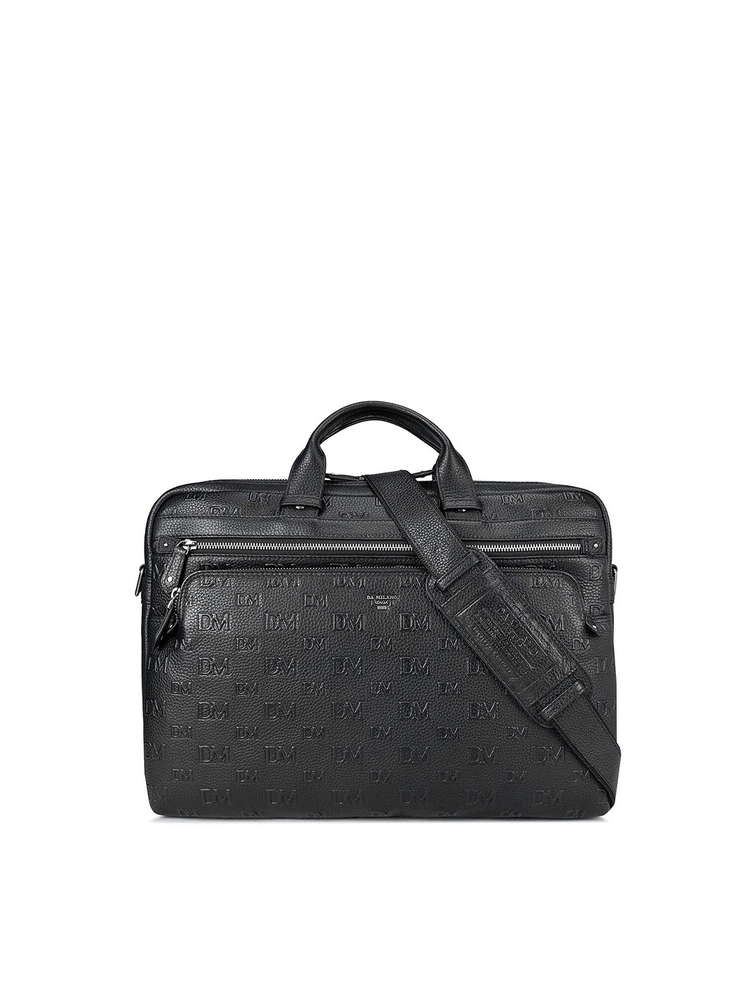 

Da Milano Textured Leather Laptop Sleeve, Black