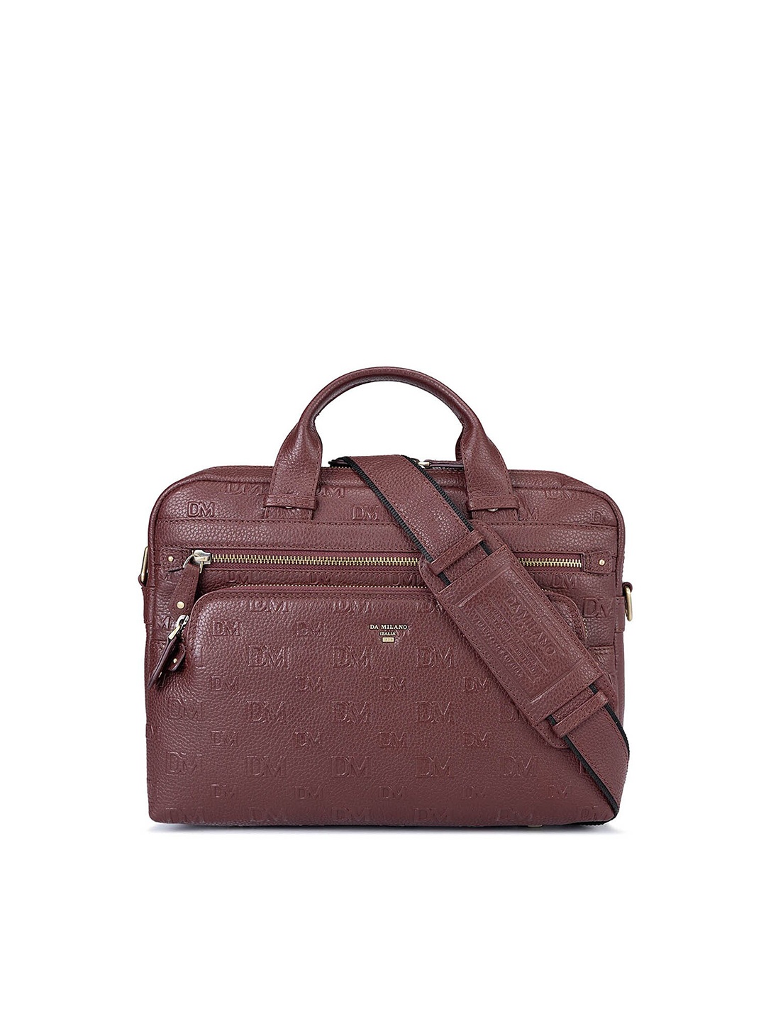 

Da Milano Textured Leather Laptop Sleeve, Maroon