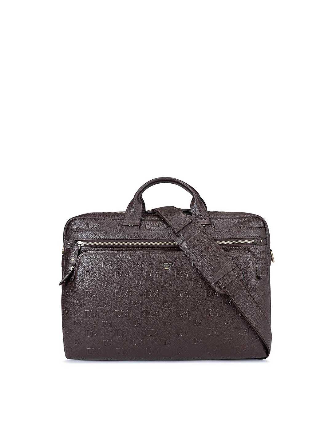 

Da Milano Textured Leather Laptop Sleeve, Brown