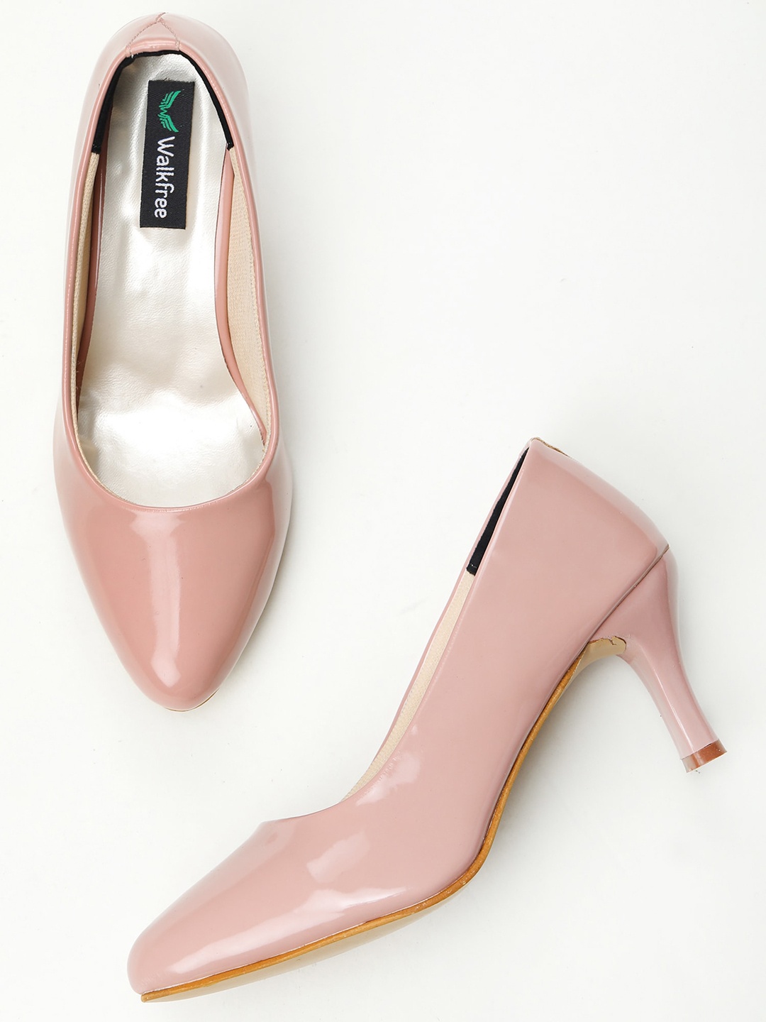 

Walkfree Pointed Toe Kitten Heel Pumps, Peach