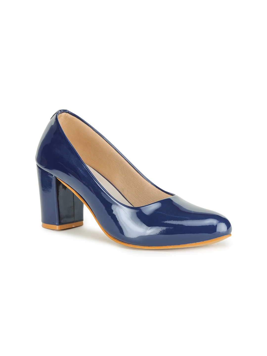 

Walkfree Pointed Toe Block Heel Pumps, Navy blue