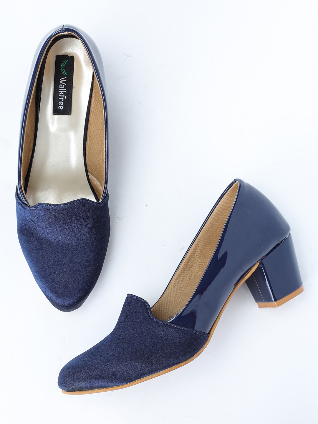 

Walkfree Pointed Toe Closed Back Pumps, Navy blue