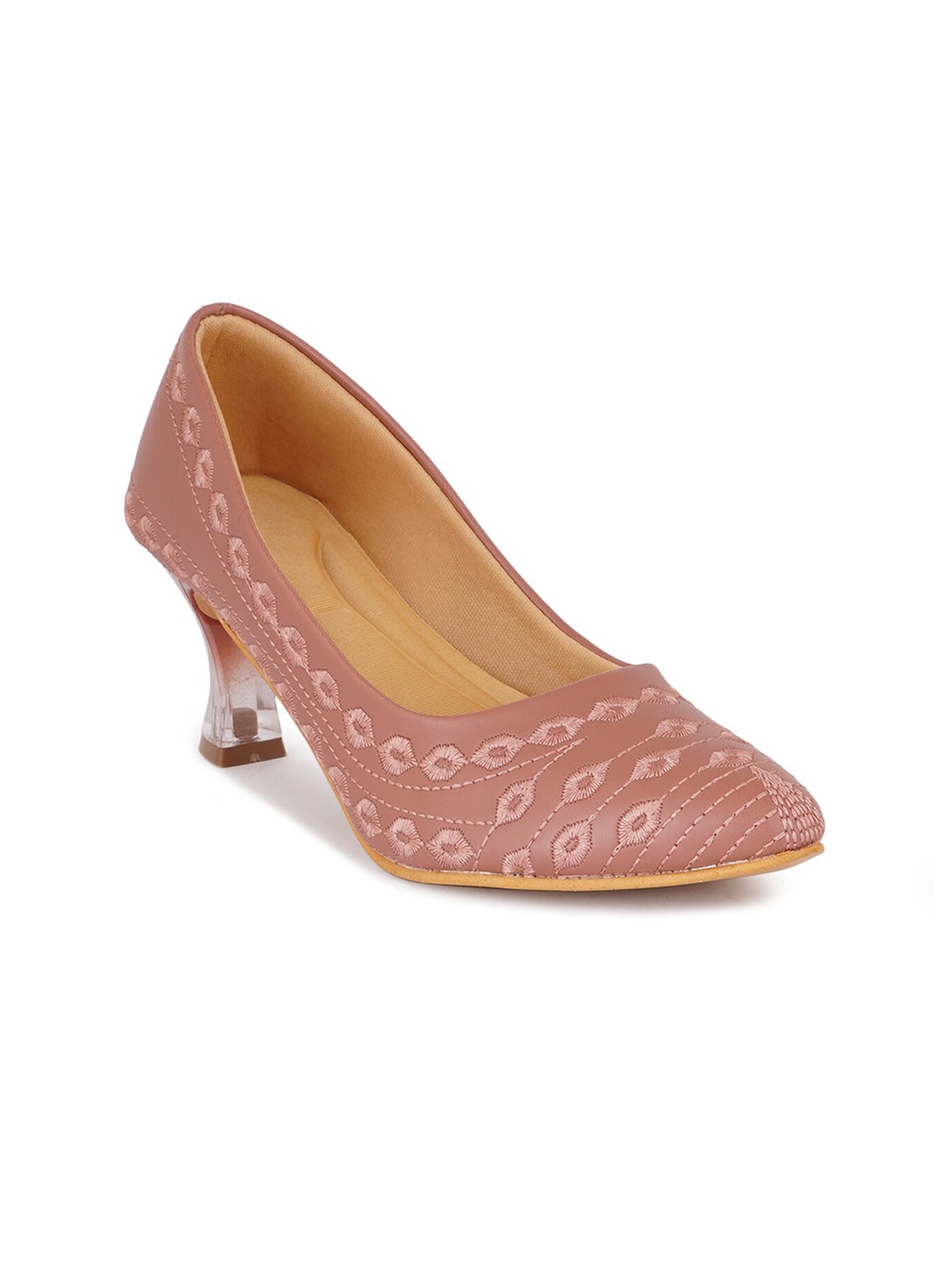 

Walkfree Embroidered Pointed Toe Pumps, Peach