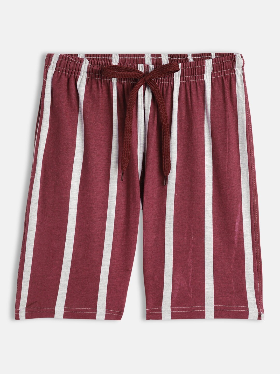 

SEYBIL Girls Striped Lounge Shorts, Maroon