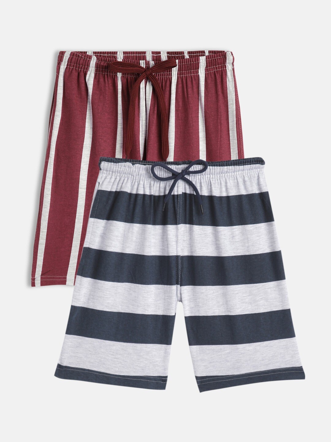 

SEYBIL Girls Pack of 2 Striped Lounge Shorts, Maroon