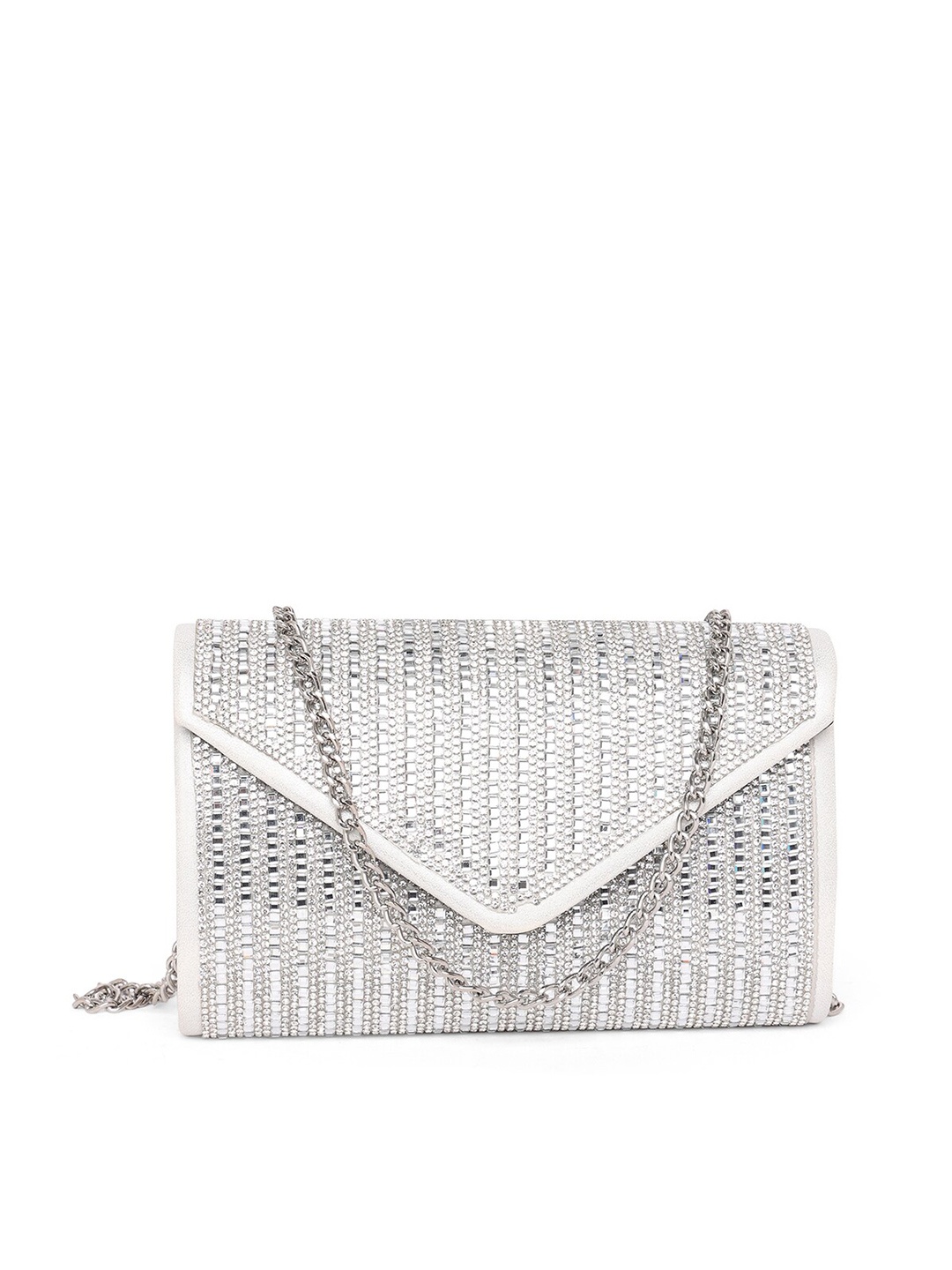 

ALDO Women Embellished Envelope Clutch, Silver