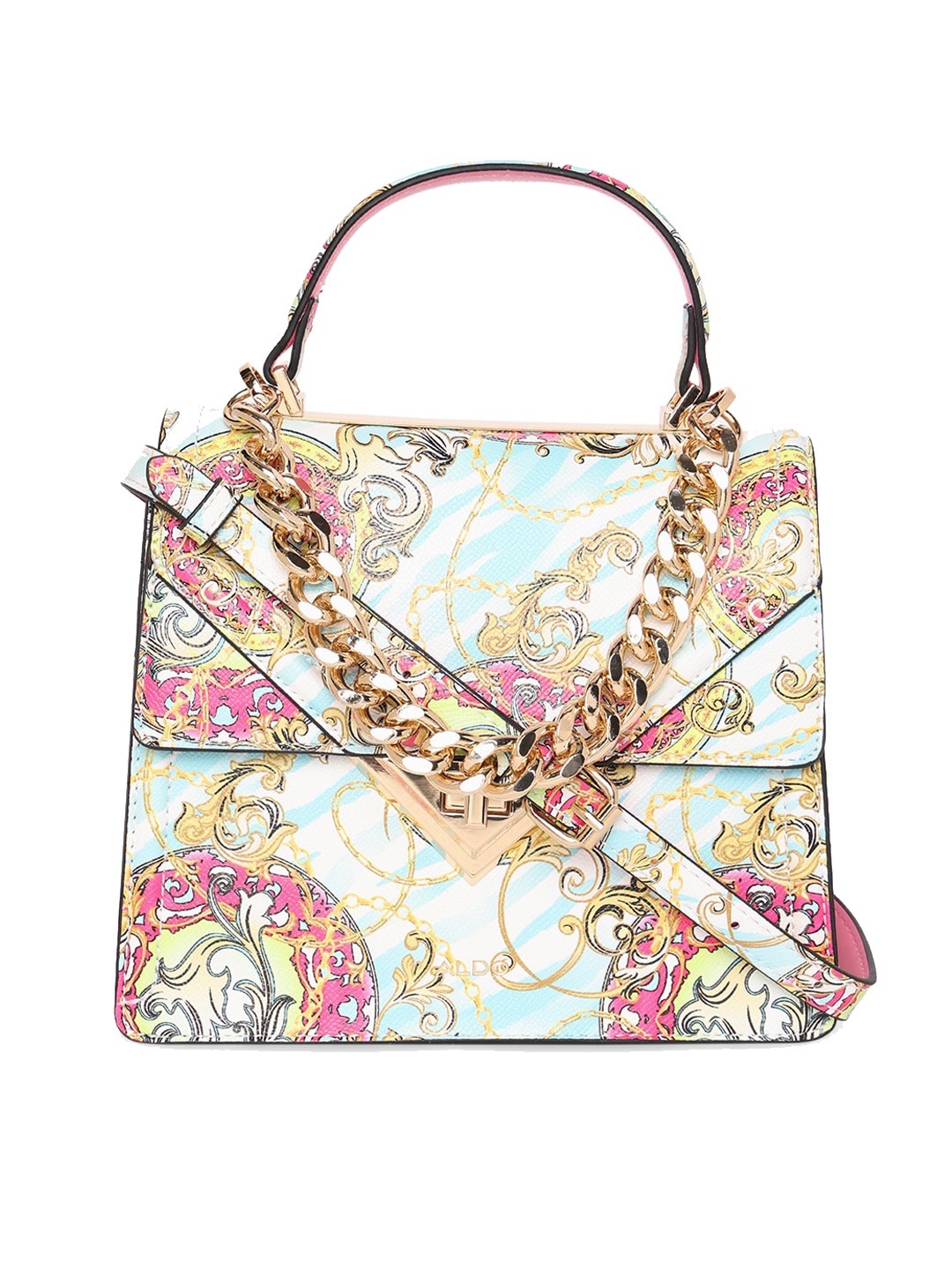 

ALDO Floral Printed Structured Satchel, Blue