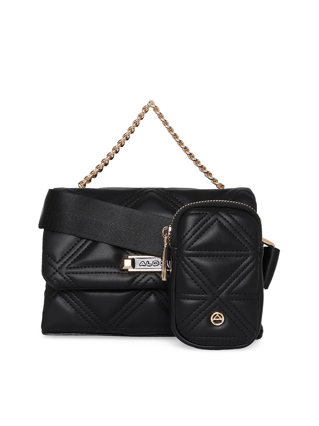 

ALDO Structured Quilted Sling Bag, Black