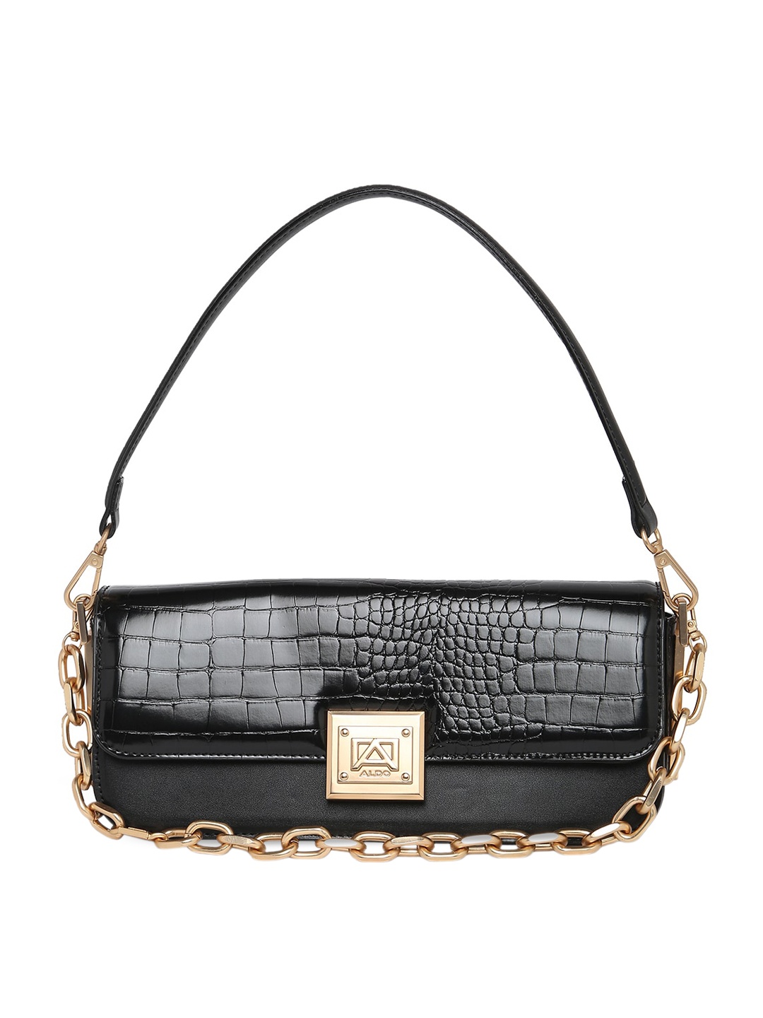 

ALDO Textured Structured Shoulder Bag, Black