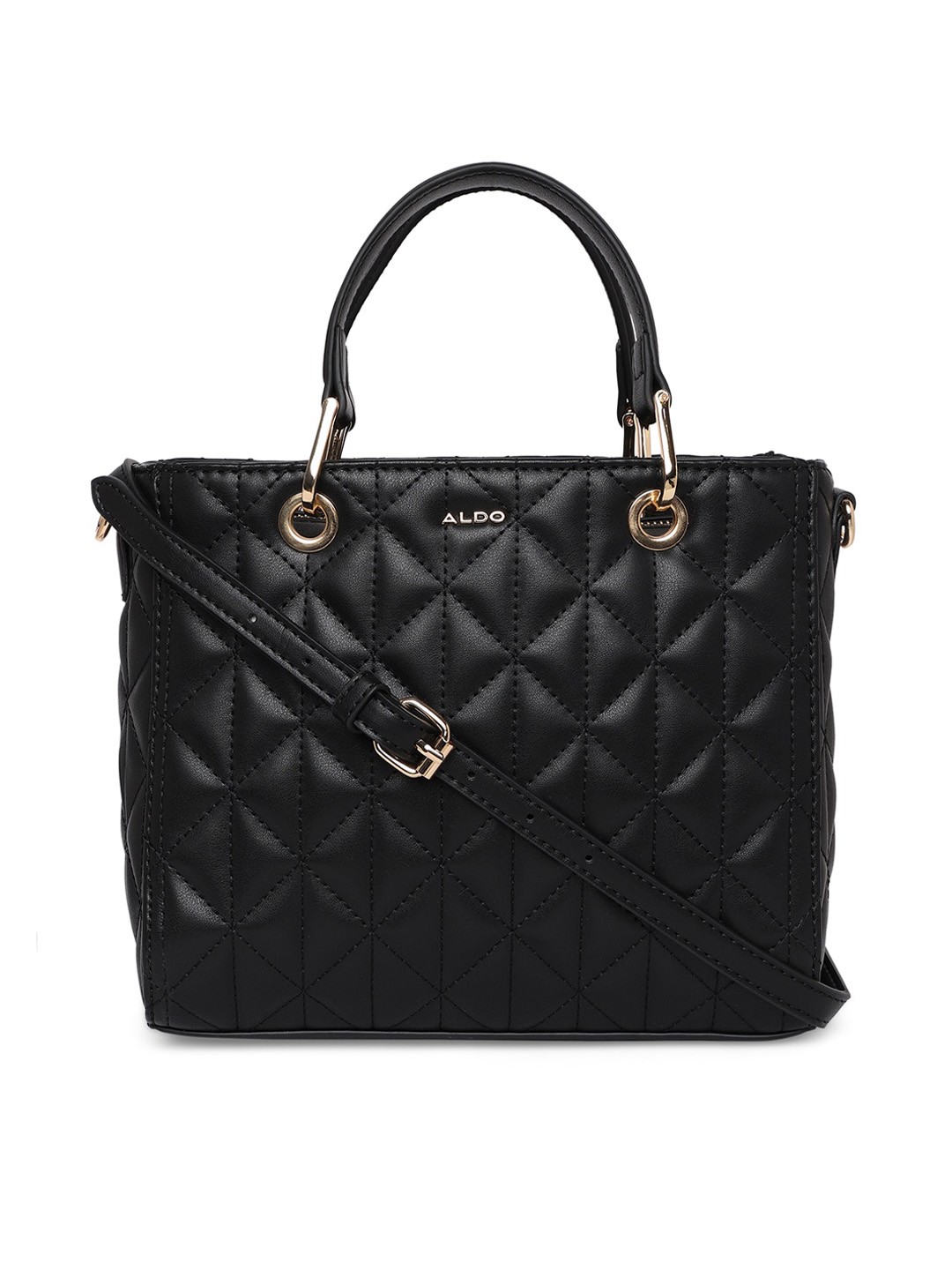 

ALDO Oversized Shopper Handheld Bag with Quilted, Black