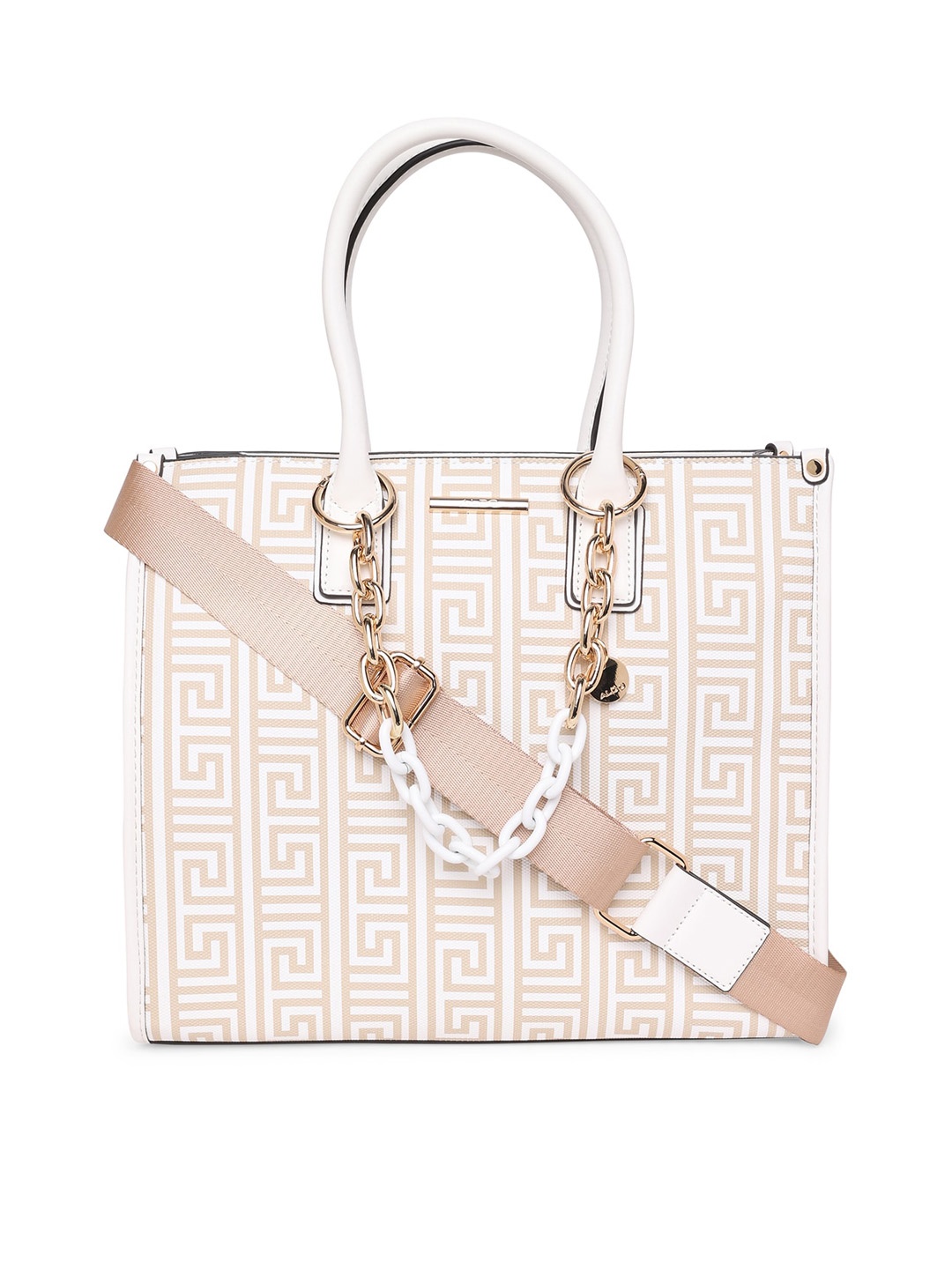 

ALDO Geometric Printed Structured Tote Bag, White