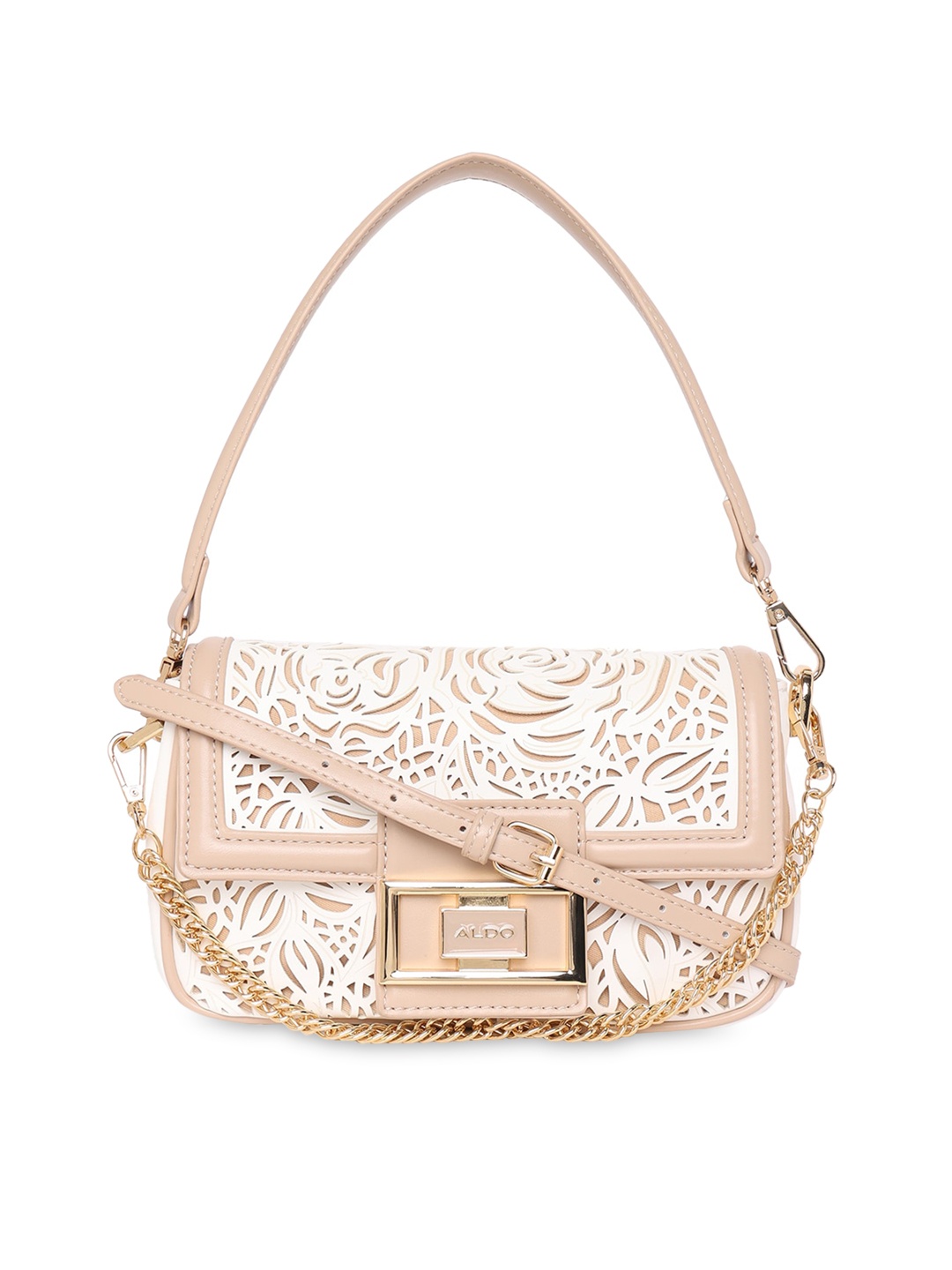 

ALDO Structured Sling Bag with Bow Detail, Beige