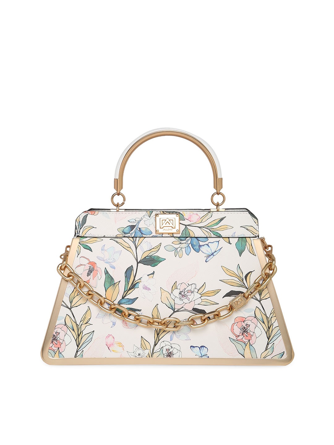 

ALDO Floral Printed Structured Satchel, Pink