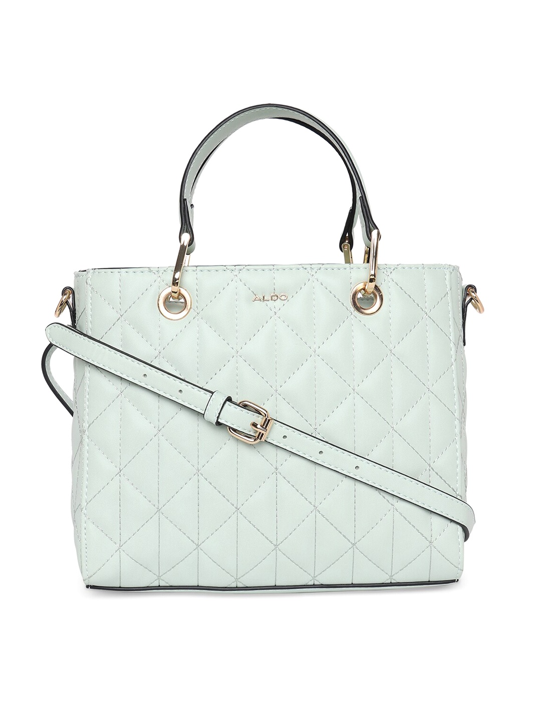 

ALDO Geometric Structured Handheld Bag with Quilted, Green