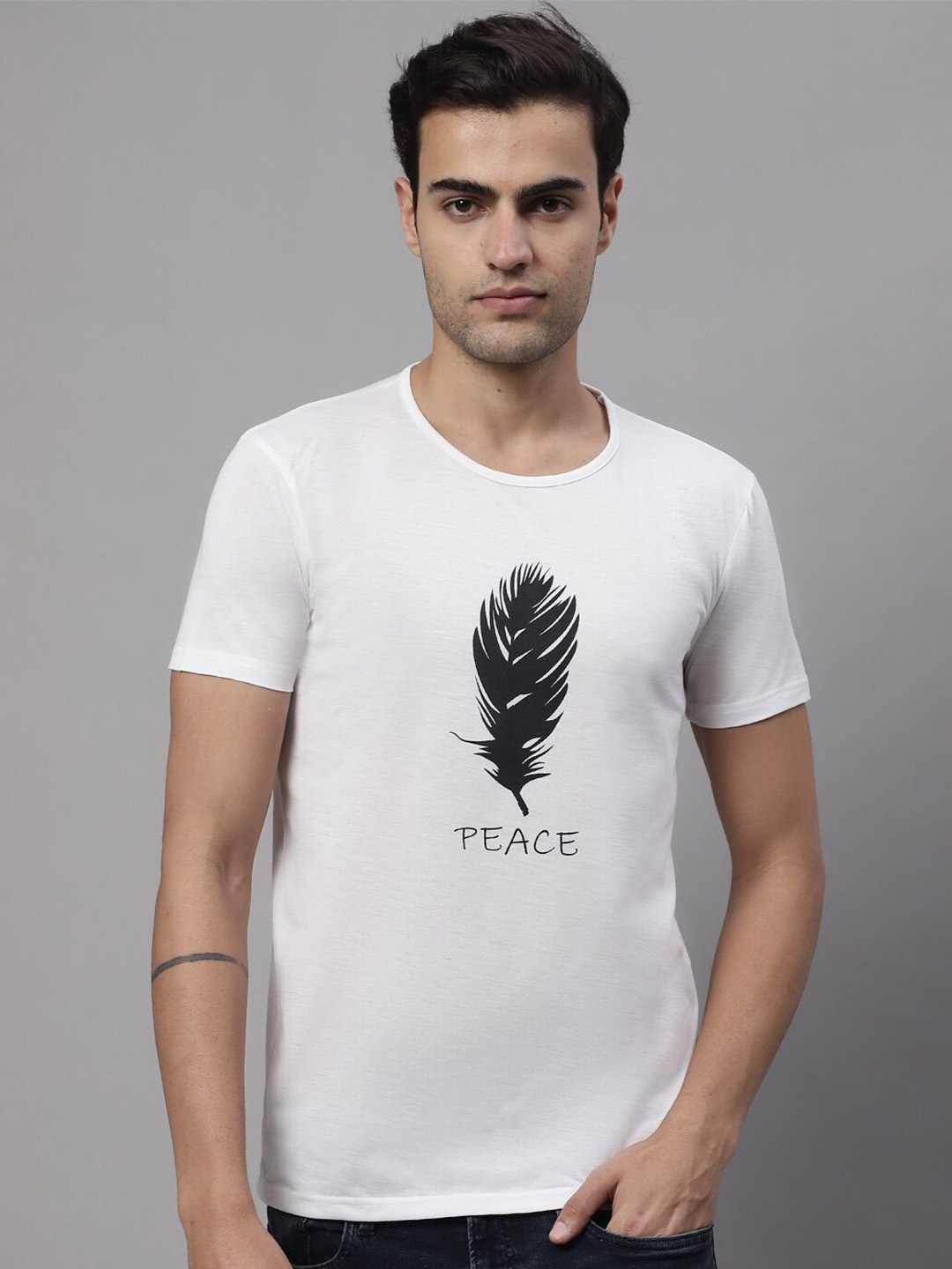 

MACK JONNEY Graphic Printed Cotton T-shirt, White