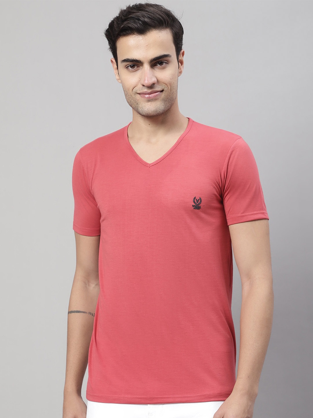 

VIMAL JONNEY V-Neck Cotton T-shirt, Pink