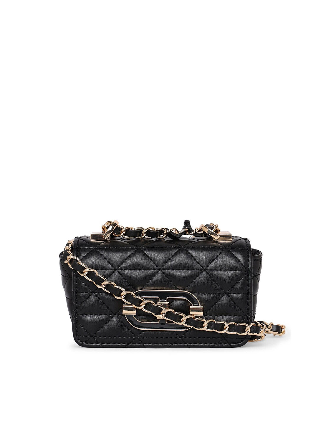 

ALDO Textured Quilted Structured Sling Bag, Black