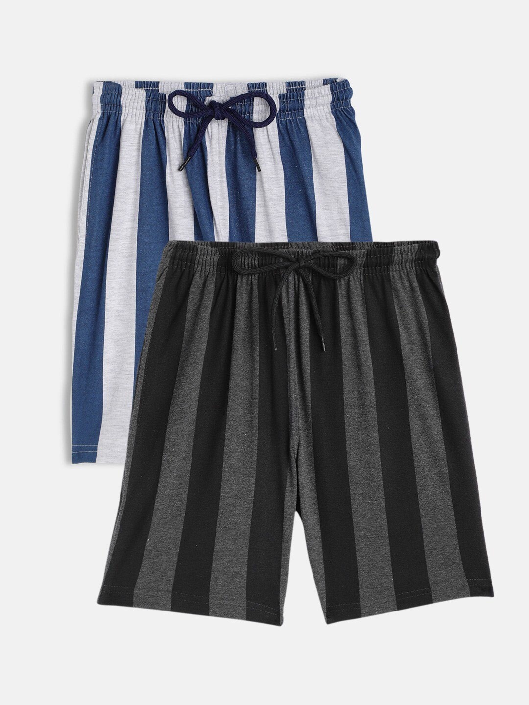 

SEYBIL Girls Pack Of 2 Striped Lounge Shorts, Charcoal
