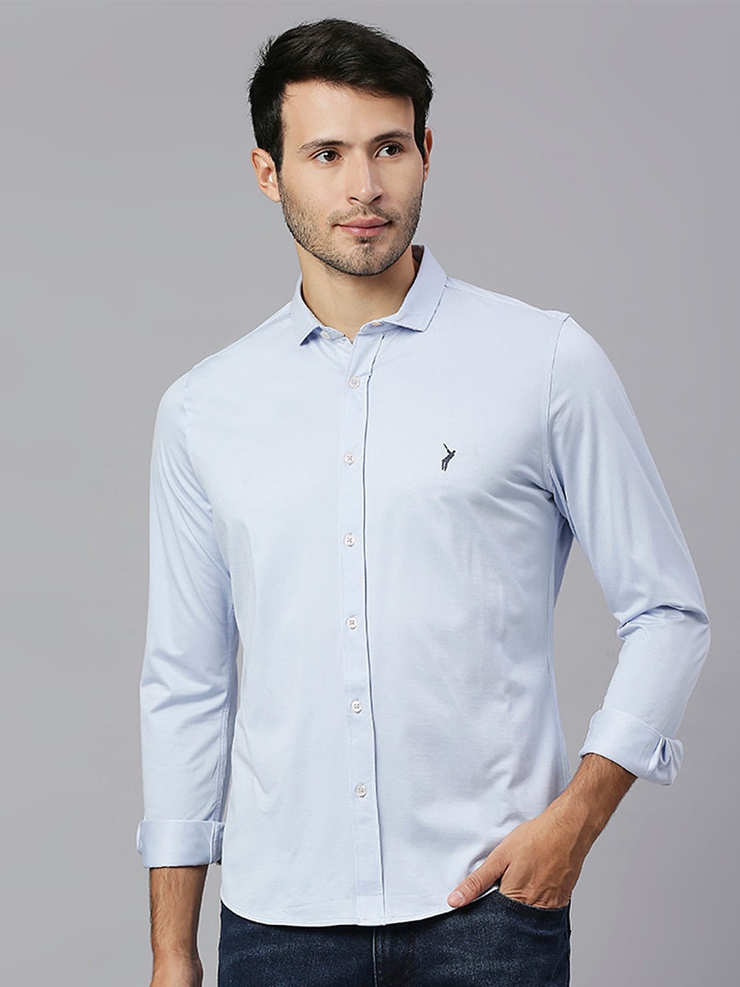 

Thomas Scott Men Classic Slim Fit Casual Cotton Shirt, Blue