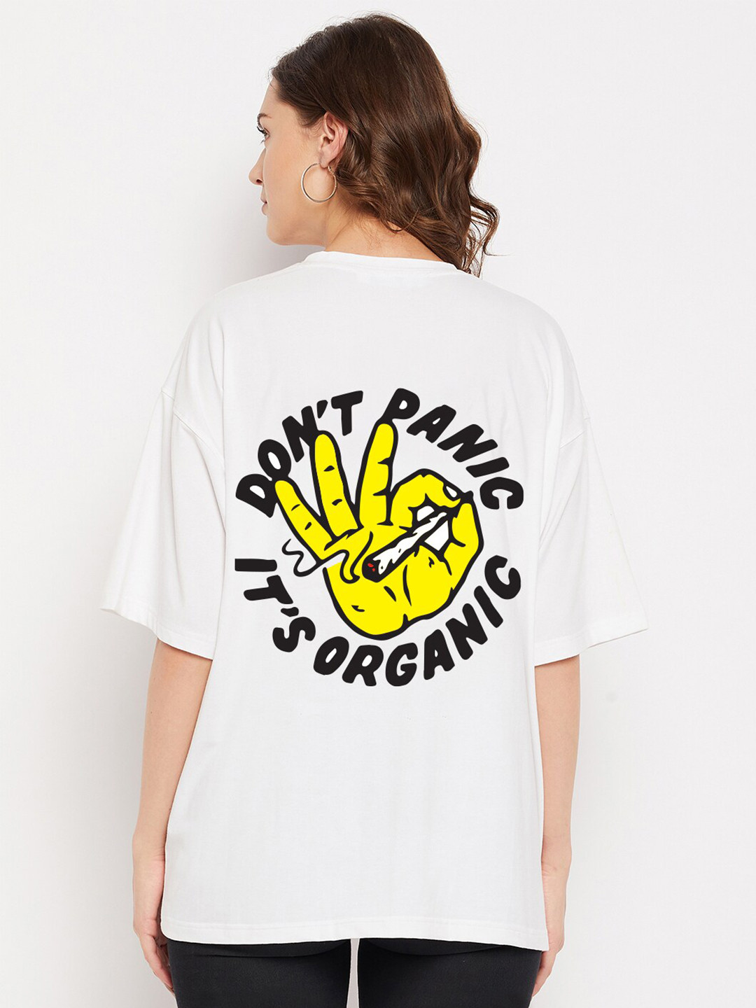 

FRENCH FLEXIOUS Graphic Printed Raw Edge T-shirt, White