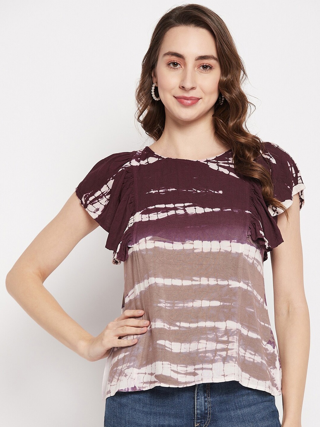 

Ruhaans Tie And Dye Dyed Top, Purple