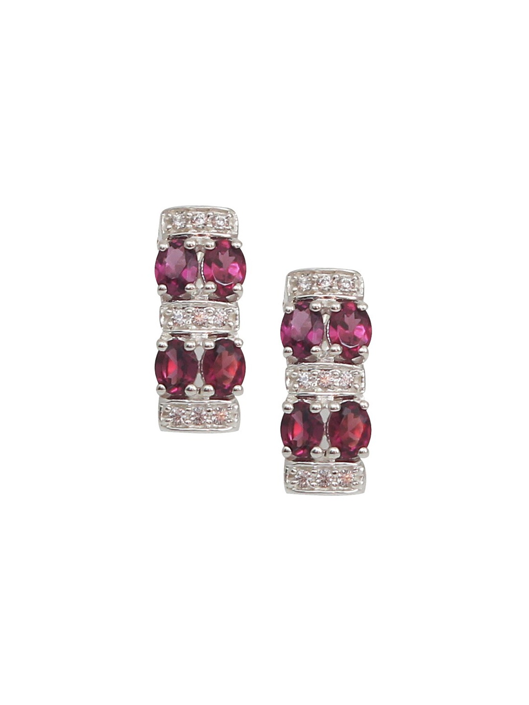 

HIFLYER JEWELS Silver-Plated Contemporary Studs Earrings, Pink