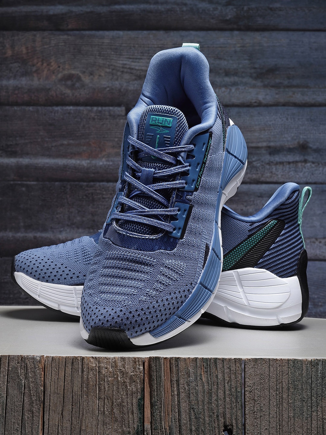 

ASIAN Men Coolfoam-01 Woven Design Running Shoes, Blue