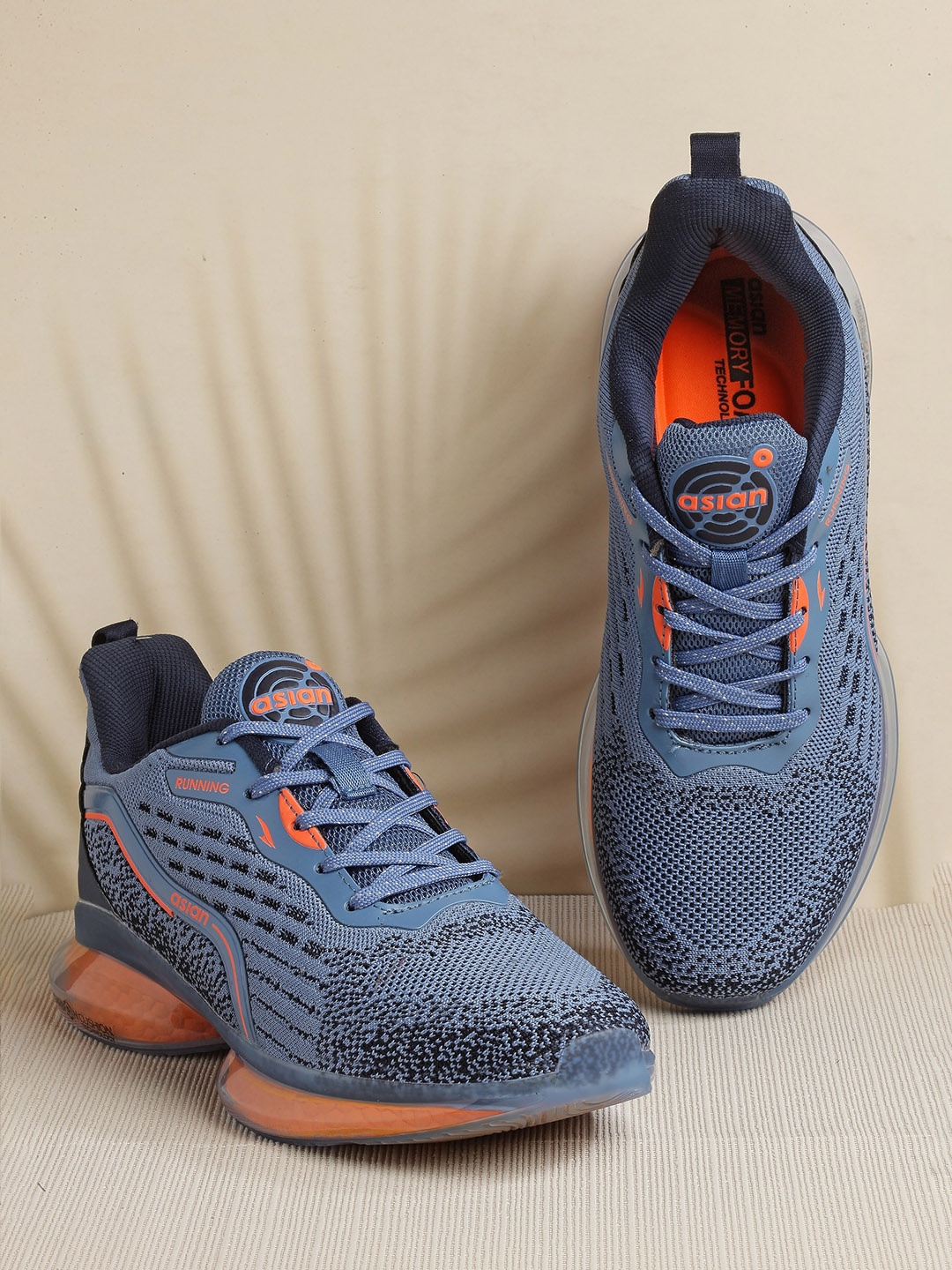 

ASIAN Men Woven Design Lightweight Sneakers, Blue