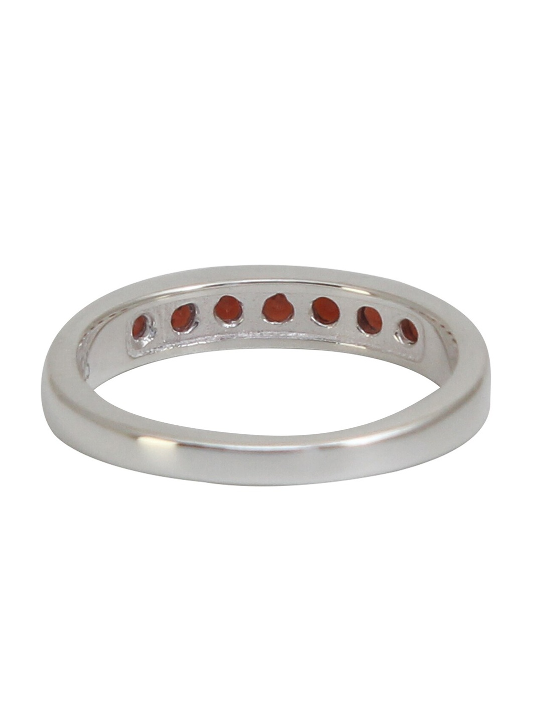 

HIFLYER JEWELS Sterling Silver Garnet-Studded Finger Ring, Maroon