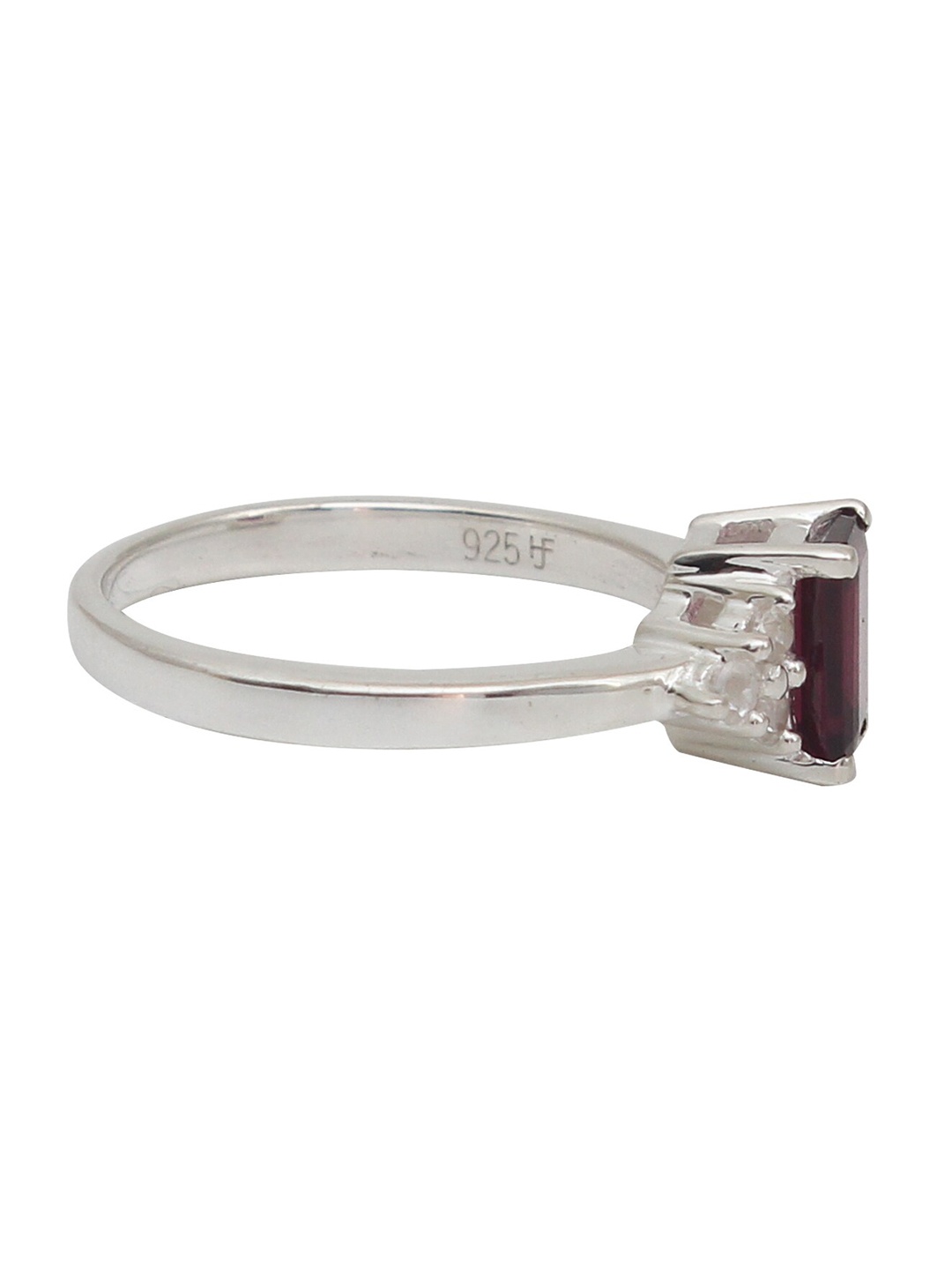 

HIFLYER JEWELS Sterling Silver Garnet Studded Finger Ring